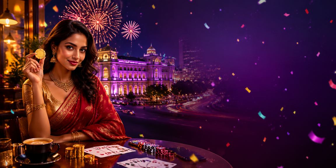 Night view of Delhi Connaught Place with Teen Patti game