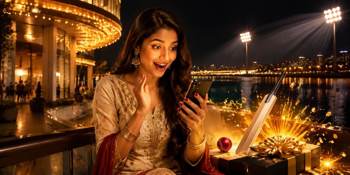 Fans enjoying cricket match and placing bets on mobile device