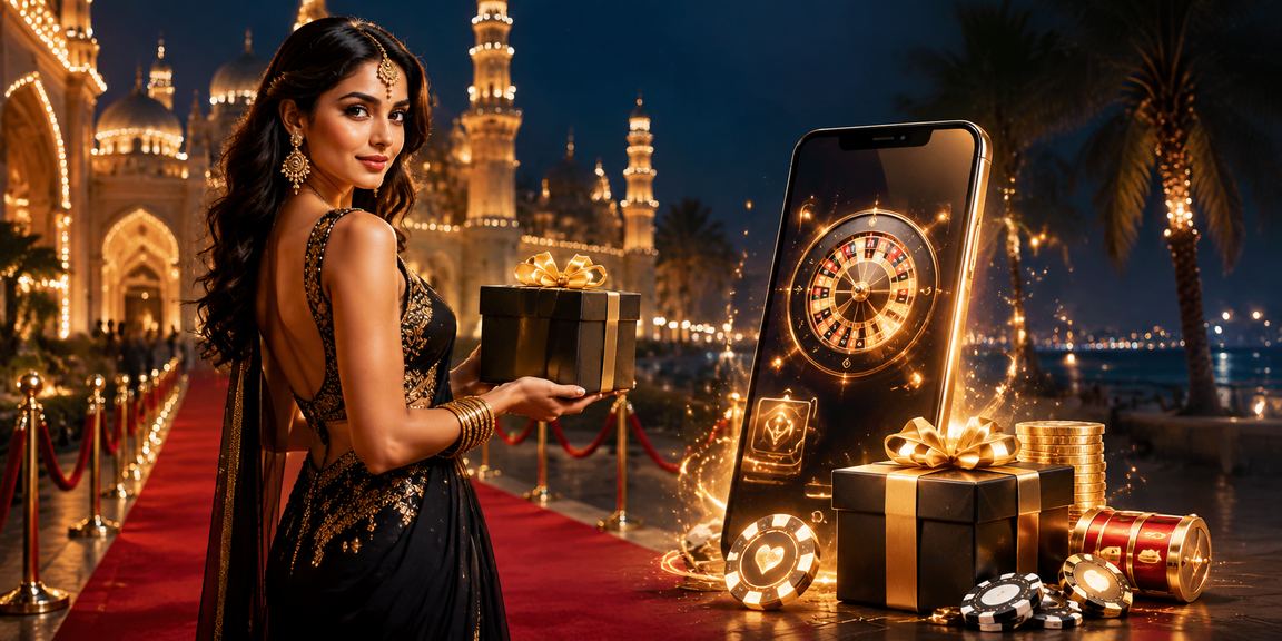 Lucknow old city with casino app concept